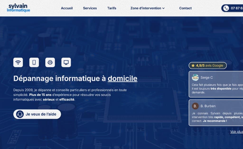 Sylvain Informatique 🇫🇷 — Site web